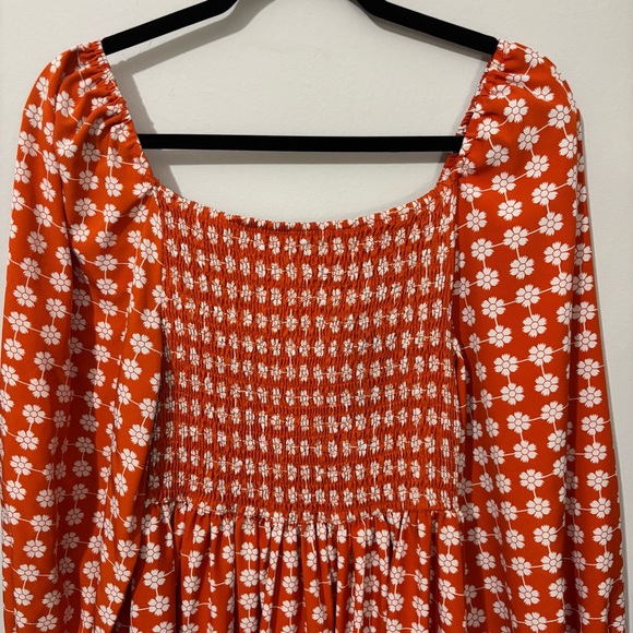 Celure Plus Allover Floral Print Flounce Sleeve Shirred Ruffle Hem‎ Dress - Picture 5 of 9